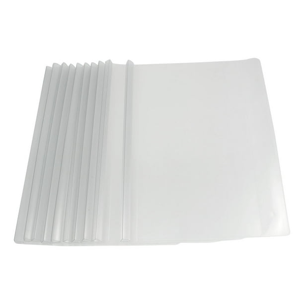 Uxcell Plastic Clear White Sliding Bar Office A4 Size File Folder