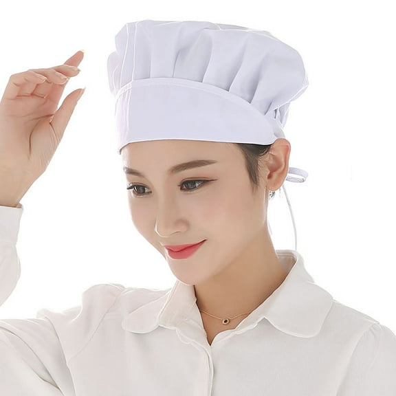 LULULION 1Pcs Oil Proof Baker Cooking Chef Cap Cotton Lace-up for Men Women in Baking
