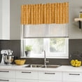 thumbnail image 4 of 2 Pack Valances for Window, Orange Spring Leaves Short Curtains for Kitchen Bedroom Living Room, Pastoral Botanical Striped Flowers Rod Pocket Small Window Treatment Valance Drapes 42 x 18 Inch, 4 of 8