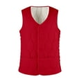 thumbnail image 4 of AOMPMSDX Women's Outerwear Vests Women's Autumn And Winter Sleeveless Thickened Warm Button Vest Cotton Jacket Women's Short Lamb Plush Thickened Vest XXL Red, 4 of 4