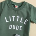 thumbnail image 4 of TOWED22 Toddler Baby Boy Summer Clothes Short Sleeve Letter Print Shirt and Elastic Waist Shorts Set Summer 2Pcs(Dark Green,6-12 M), 4 of 9