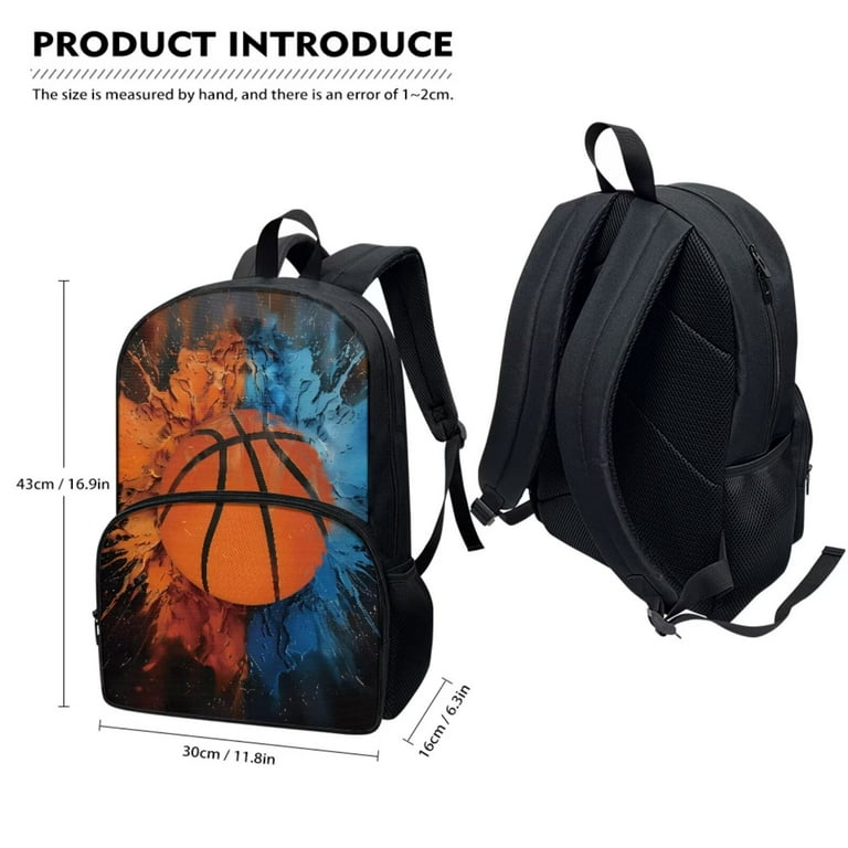 FOR U DESIGNS Basketball Bookbag with Lunch Box Set of 3 Primary School Backpack for Kids 10 12 Years Boys Lunch Bag Pencil Case Elementary Schoolbags 6th Grade and Cooler Bags Walmart