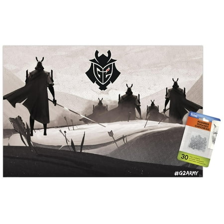 G2 Esports - Samurai Wall Poster with Push Pins, 14.725" x 22.375"