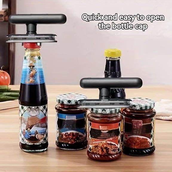 Adjustable Jar & Bottle Opener, Heavy-Duty Non-Slip Grip Tool for Seniors & Arthritis Sufferers, Labor-Saving Kitchen Gadget for Effortless Jar & Bottle Opening