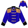 thumbnail image 2 of iiniim Kids Girls Stand Collar Long Sleeve Fringe Tassel Jacket Performance Party Blue 16, 2 of 7