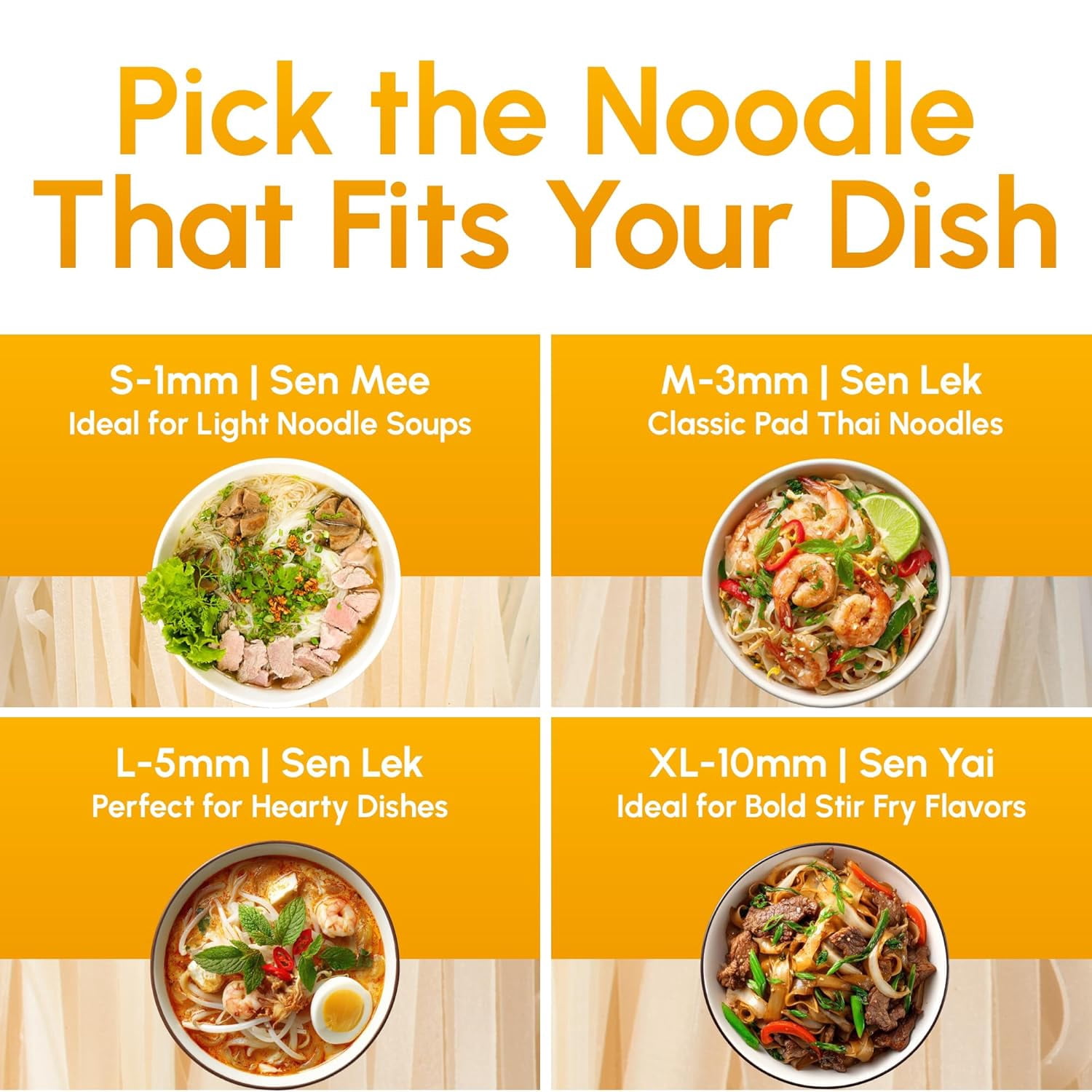 Snackathon Pad Thai Style Rice Stick Noodles, 5 mm Width, 16 oz (Pack of 6)