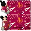 Disney NCAA Virginia Tech Hokies Hugger Pillow and 40" x 50" Throw Set