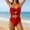 Red, variant on Tsesme Women’s One Piece Swimsuit Spaghetti Strap Bathing Suit Cut out Ring Linked Cutout Swim Suit
