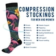 thumbnail image 2 of FORMRS Womens Knee High Socks Casual Long Thick Travel Daily Wear, 2 Pairs, Yellow Floral Flamingo, 2 of 6