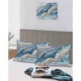 thumbnail image 5 of Blue Marble Pillow Covers King Size 2 Pack, Modern Contemporary Luxury Yellow Soft Bed Throw Pillowcases Breathable Cooling Long Lumbar Body Pillow Sham Cover for Bed Sofa 20''x36'', 5 of 7