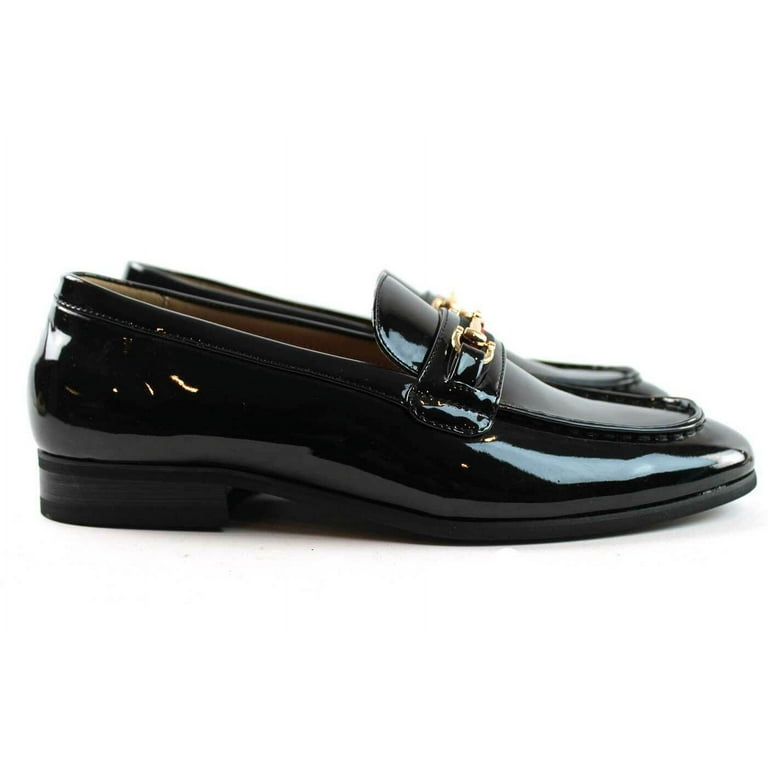 AZARMAN Men's Dress Shoes Loafer with Gold Buckle Slip On Formal Modern Classic, Size: 12 U.Small (D) Medium, Black