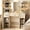 Natural Oak, variant on Amlancher 43.3" Makeup Vanity Desk with Lighted Mirror&Rotating Jewelry Organizer, Bedroom Dressing Table with Charging Station, White