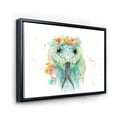 thumbnail image 3 of Designart 'Portrait A Green Snake In Flowers' Farmhouse Framed Canvas Wall Art Print, 3 of 5