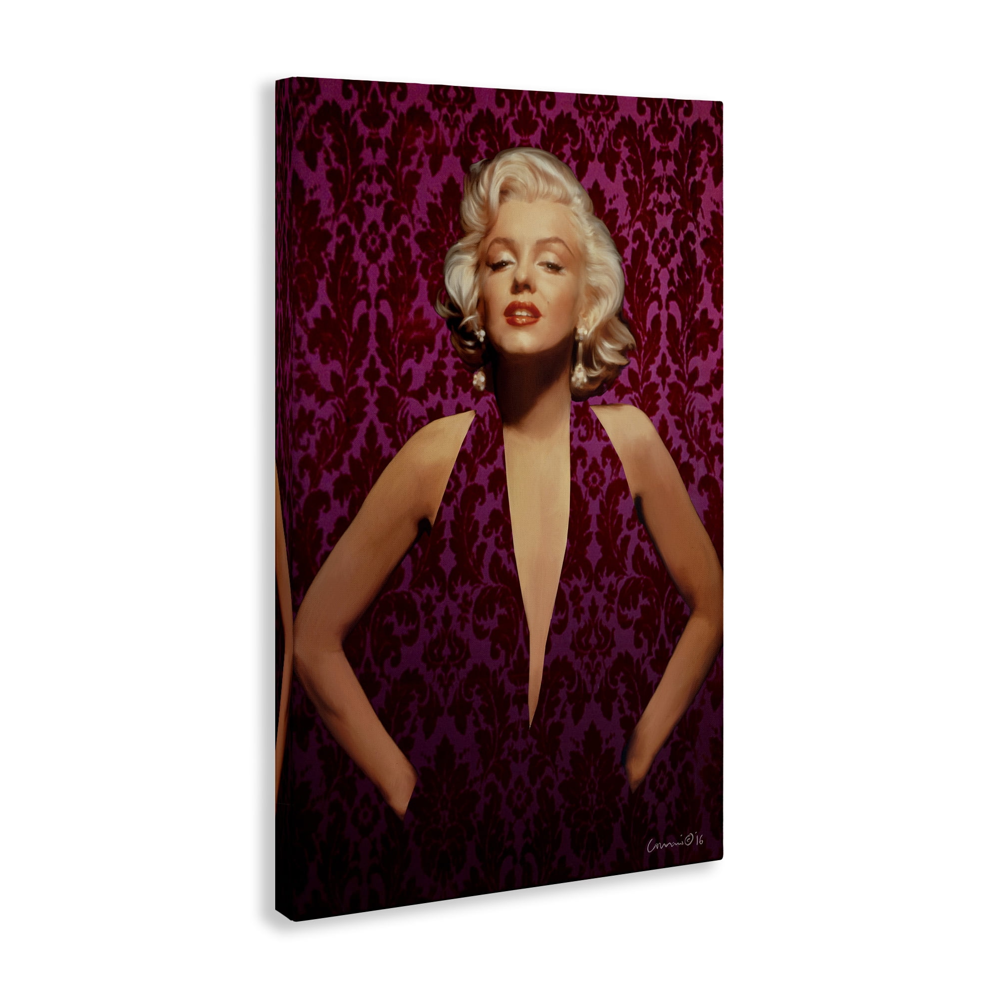 Stupell Industries Victorian Patterned Marilyn Novelty Painting Gallery Wrapped Canvas Art Print Wall Art, 20 x 30