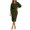 Army Green, variant on Women Cowl Neck 3/4 Sleeve Midi Dresses Office Commuter Cocktail Business Slim Fit Dresses for Ladies