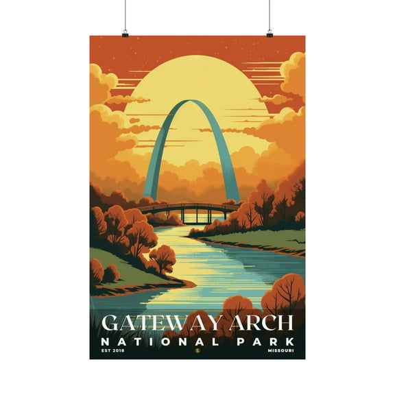 ELNEIT - Gateway Arch National Park Poster, Unframed Matte Paper, S05