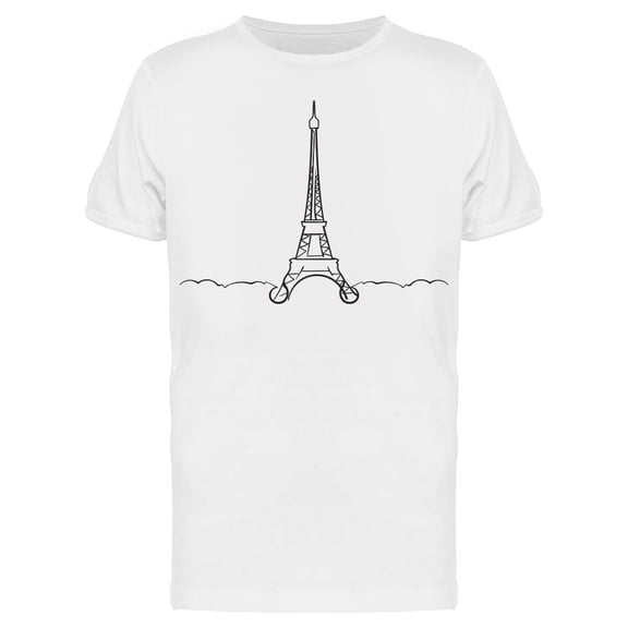 Sketch Of Eiffel Tower One Line Tee Men's -Image by Shutterstock