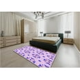 thumbnail image 5 of Ahgly Company Machine Washable Indoor Round Transitional Purple Area Rugs, 8' Round, 5 of 7