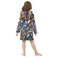 thumbnail image 7 of FORMRS Niños Bathrobe Unisex Hooded Robe Soft Plush Pajamas Sleepwear, Size 10-12T, Art Flowers, 7 of 7
