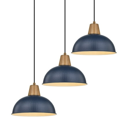 

JAZAVA 10.2 Inch Pendant Lighting for Kitchen Island Ceiling Lighting 3-PK - Blue