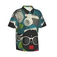 thumbnail image 2 of Bixox Men's Hawaiian Shirts Men's Black Head Woman with Owl Hair Print Short-Sleeve Shirt-Medium, 2 of 8
