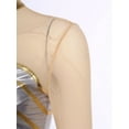 thumbnail image 5 of YONGHS Womens Gymnastics Leotard Mock Neck Long Sleeve Figure Ice Skating Bodysuit Jumpsuit Blue L, 5 of 7