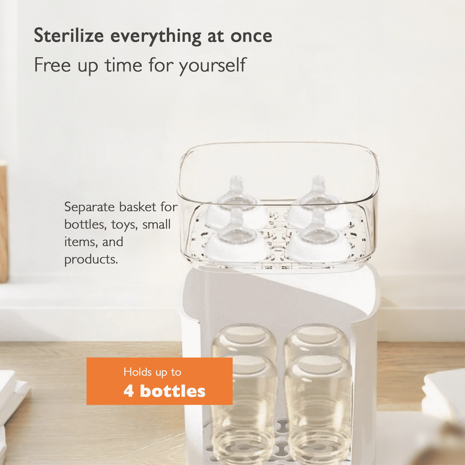 YunBaby Baby Bottle Warmer & Sterilizer, 44oz Formula Kettle with Drying & Steam, Multi-Function Bottle Warmer for Breastmilk, Food & Baby Essentials