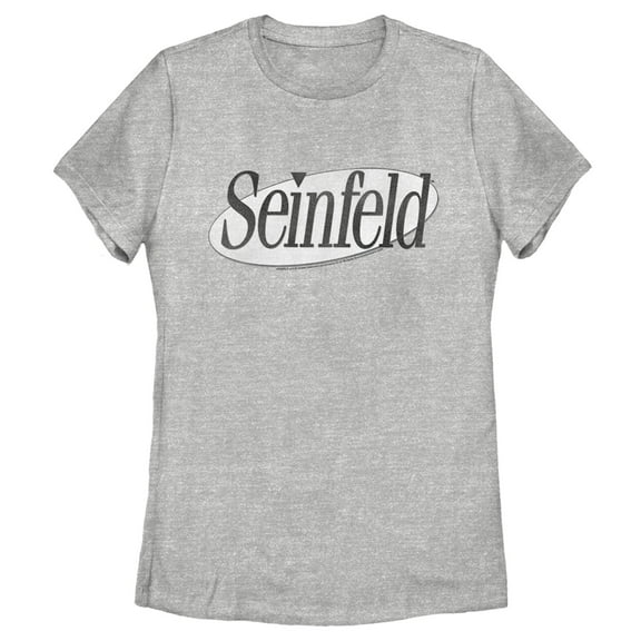 Women's Seinfeld Black and White Logo Graphic Tee Athletic Heather Large