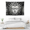 thumbnail image 3 of ONETECH  Sun and Moon Tapestry Burning Sun with Star Tapestry Psychedelic Tapestry Black and White Mystic Tapestry Wall Hanging, 3 of 7
