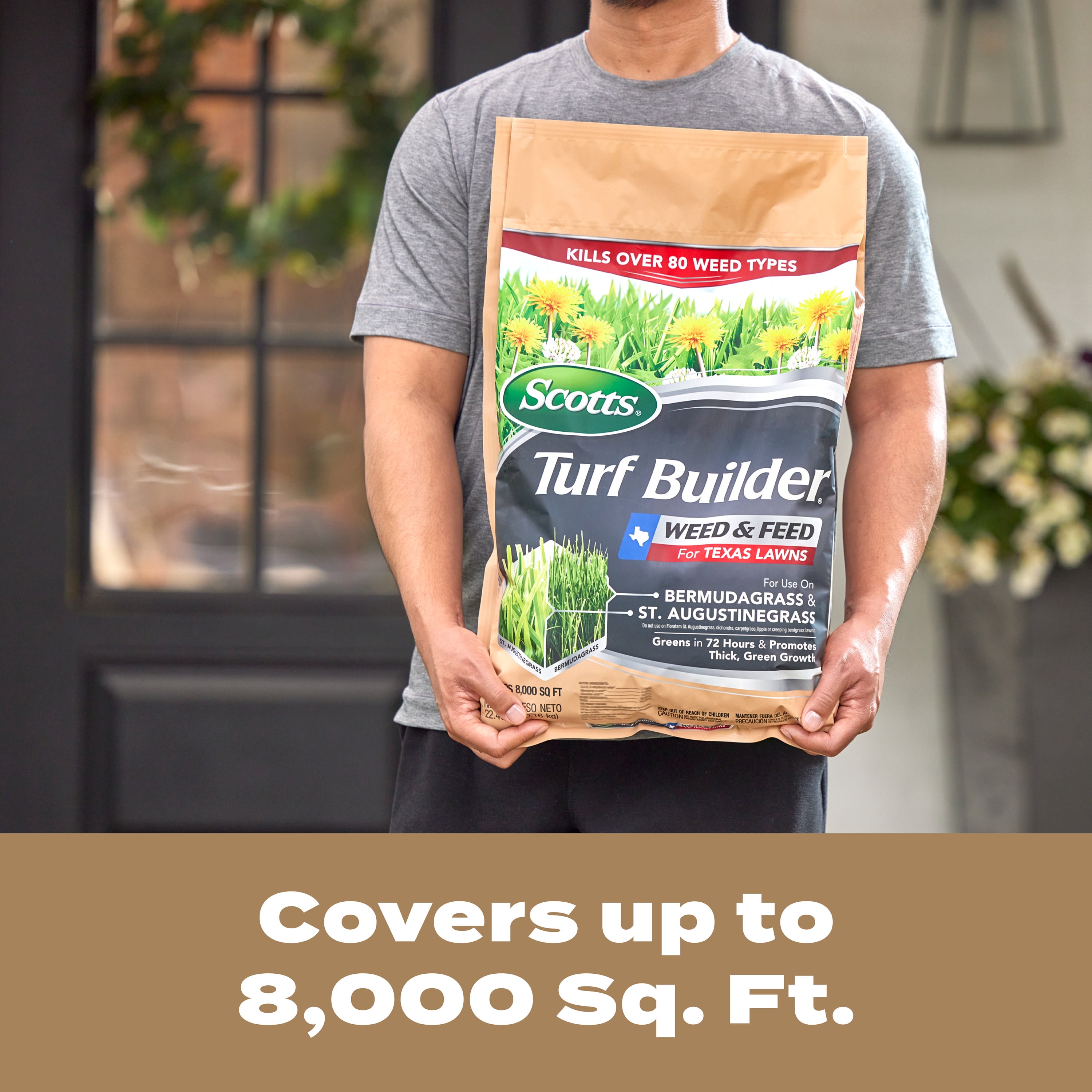 Scotts Turf Builder Weed & Feed for Texas Lawns, Weed Killer Plus Lawn Fertilizer, 22.40 lbs.