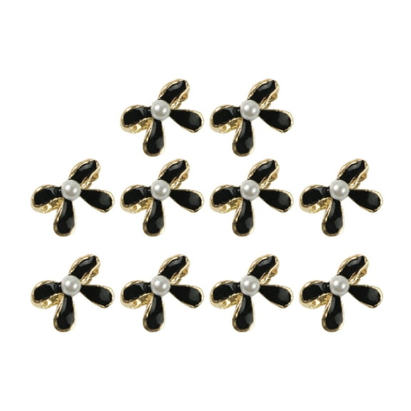 UDIYO 10Pcs Nail Ornaments Unique Shape Faux Pearl Design Vibrant Color Amazing Visual Effect 3D Bow-knot Nail Charms Ornaments Jewelry Manicure for Nail Salon