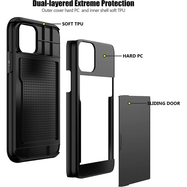 MXX Heavy Duty Case Made For IPhone 11 Pro Max Case Protector (No Built In Screen Protector) 3-Layer Full Body Protection Shockproof Cover For 11 Pro Max Phone Case 6.5" (Black