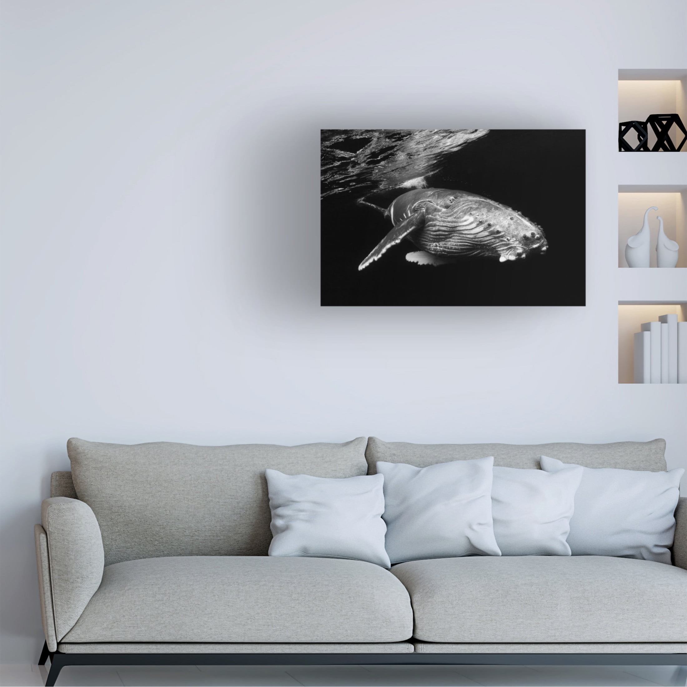 Canvas Wall Art - Barathieu Gabriel 'Humpback Whale Calf' Wall Art for Living Room, Bedroom, or Office Décor by Trademark Fine Art - 32 x 22 Inches