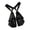 Black, variant on Retro Vest Pack With Adjustable Shoulder Straps Waterproof PU Motorcycle Vest Chest Bag For Men Outdoor Cycling Hiking