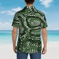 thumbnail image 6 of Haiem Green Snakeskin Printed Hawaiian Shirt for Men - Men’s Casual Beach Summer Shirts - Stretch Fabric with Modern Fit-Large, 6 of 9