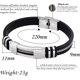 thumbnail image 2 of Pulsera para Hombre Silicona Negra, Acero Inoxidable 22 CM Metal Punk Pulsera Personalizada Joyería para niño Accesorio de Disfraz Regalo para el día de San Valentín Cumpleaños Navidad, 2 of 5