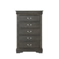 thumbnail image 5 of Traditional 47in Tall Chest with 5 Drawers Metal Handles for Bedroom Living Room Entryway, Fully Assembled,31" W x 15" D x 47" H, Darkgray Chest, 5 of 5