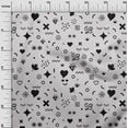thumbnail image 3 of oneOone Cotton Silk Light Gray Fabric Doodle Sewing Material Print Fabric By The Yard 42 Inch Wide, 3 of 4