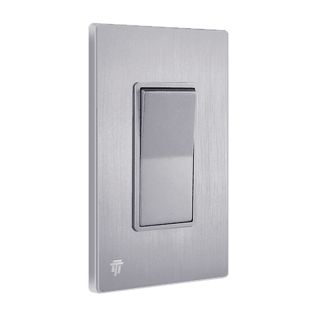 ENERLITES Decorator Light Switch with Brushed Screwless Wall Plate  Single Pole  3 Wire  Grounding Screw  Residential Grade  15A 120V  UL Listed  91150-SVWBP  Brushed Silver