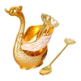 thumbnail image 1 of Juego de cubiertos de postre, 6 cucharas, organizador, contenedor, expositor, soporte decorativo con forma de cisne Oro, 1 of 9