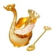 thumbnail image 1 of Juego de cubiertos de postre con 6 cucharas, organizador, expositor y soporte decorativo con forma de cisne. Oro, 1 of 9