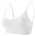 thumbnail image 5 of Arlun,Sports Bras for Women Full Coverage No Underwire Thin Bra Adjustable Spaghetti Strap Crop Tank Top Backless Bras Comfort Breathable Workout Yoga Daily Bra White S, 5 of 6