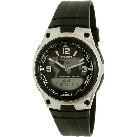 Men's Analog-Digital World Time Watch, Black Resin (Top Best Watches In The World)