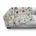 thumbnail image 3 of Alphabet Soft Flannel Fleece Throw Blanket, Educational Themed Squares Letters Animals and Vegetables Nursery Composition, Cozy Plush for Indoor and Outdoor Use, 70" x 90", Multicolor, by Ambesonne, 3 of 6