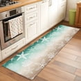 thumbnail image 2 of Green Ombre Coastal 2'x6' Runner Rugs for Hallway Kitchen Bedside Non Slip, Sea Nautical Summer Beach Starfish Coral Entryway Rug Runners with Rubber Backing, Long Carpet Runner for Laundry Room, 2 of 8