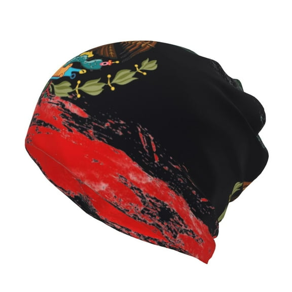Womens Mexican Flag Pattern Slouchy Beanie Cap Headwear Hat Turban