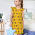 thumbnail image 4 of Fotbe Mardi Gras Crayfish and Fleur de lis Vestido de Dormir para Niñas de 3 a 10 Años, Mangas Cortas, Estilo Princesa, Pijama Camisón con Mangas Voladas-Small, 4 of 6