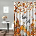 thumbnail image 3 of Fall Shower Curtain Autumn Pumpkin Gnome Thanksgiving Shower Curtains for Bathroom Hello Fall Maple Leaf Bath Curtains Sets with Hooks for Autumn Thanksgiving Seasonal Decor Fabric Extra Long 72x84, 3 of 6