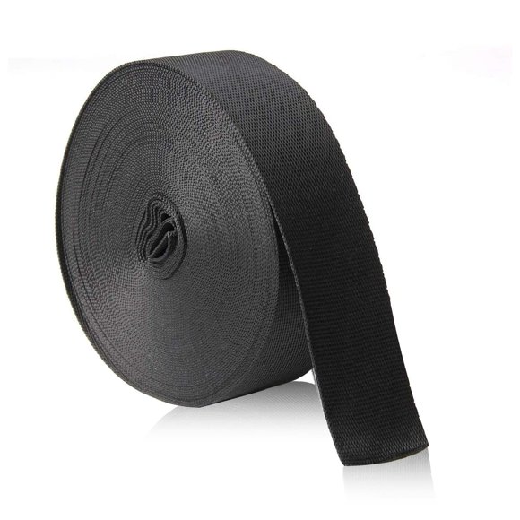 JIAKAI 1.5 Inch Wide 10 Yards Nylon Heavy Duty Webbing Strap,Polypropylene Heavy Straps for Bags, Hammocks, Outdoor Climbing and DIY Making Luggage Strap, Pet Collar, Backpack Repairing(Blac