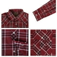 thumbnail image 3 of Coevals Club Men's Western Cowboy Long Sleeve Pearl Snap Plaid Work Shirts Red Plaid 08 Medium, 3 of 4